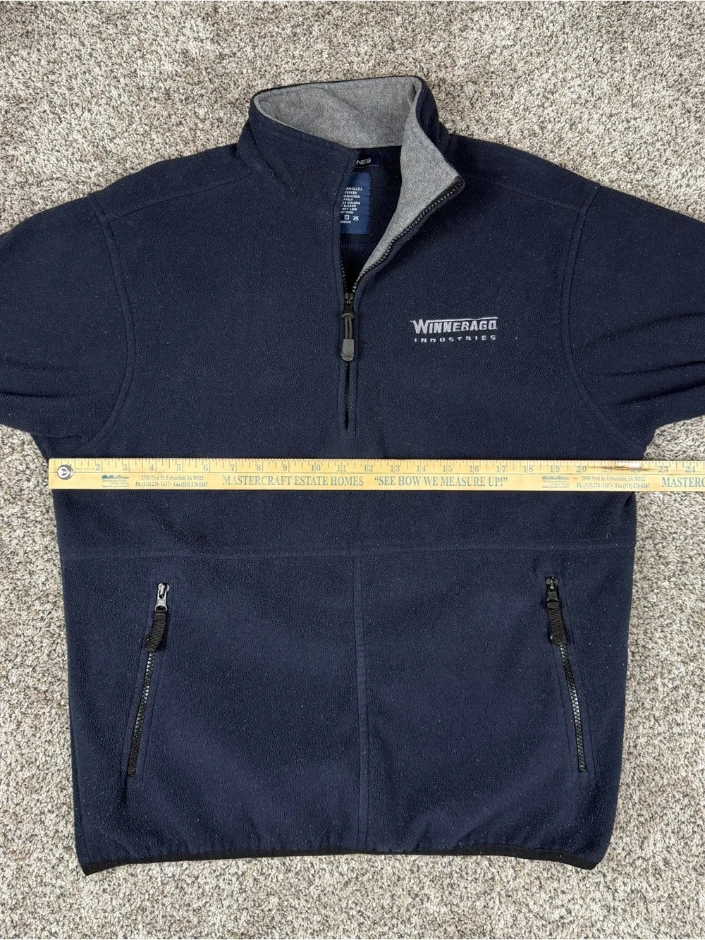 Sz Medium Mens Devon & Jones Winnebago Industries 1/4 Quarter Zip Fleece Sweater